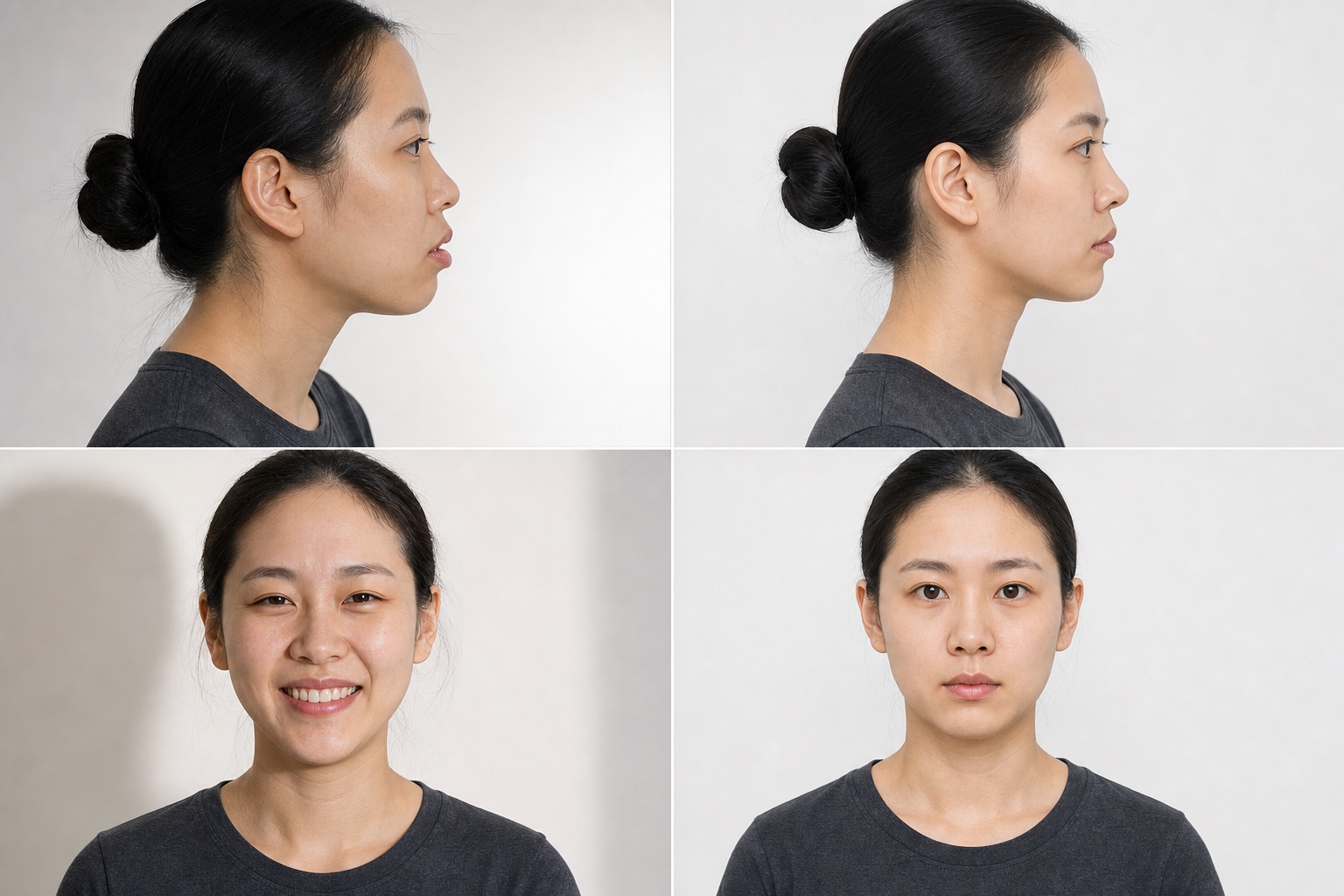 条件混杂的咬合前后照与口内全脸标准化对照