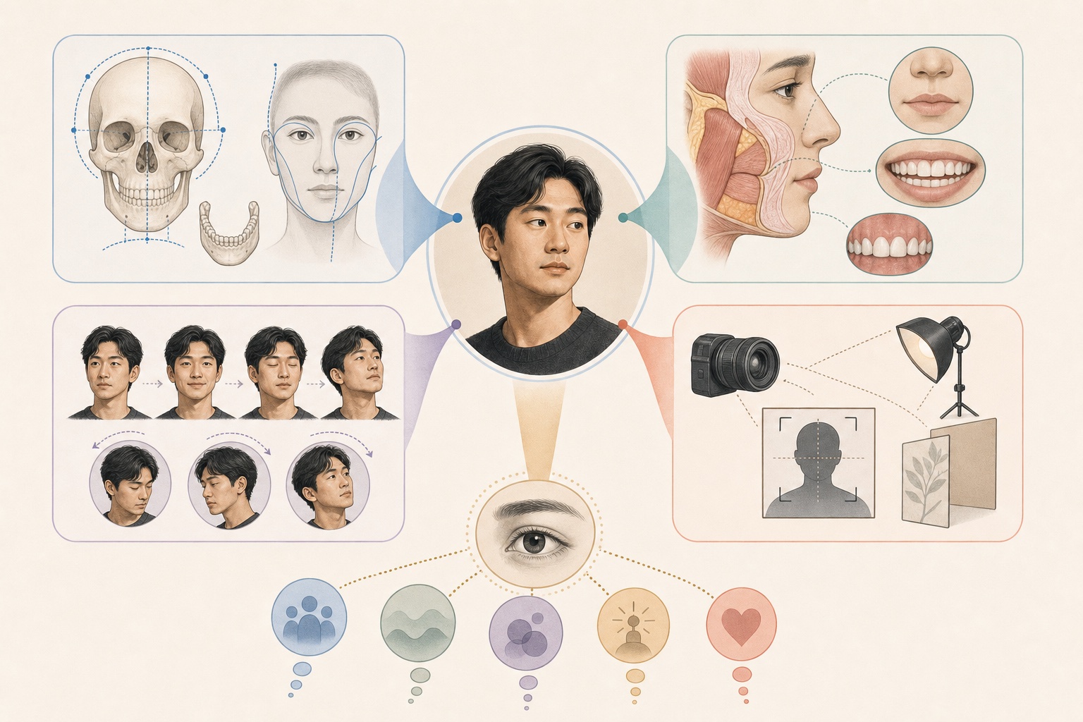 结构软组织口腔动态行为和图像情境共同形成面孔印象的系统图